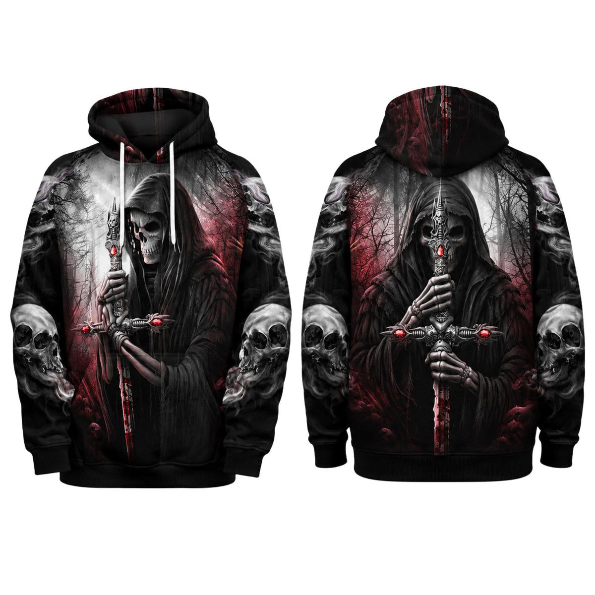 Viking Raven Hoodie - Viking Warrior Hoodie, Norse Raven Rune Pullover, Unisex Nordic Mythology