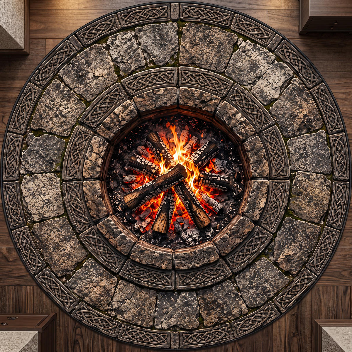 Viking Yggdrasil Tree of Life Rug - Viking Raven Rug, Yggdrasil Tree Celtic Sword Carpet, Norse
