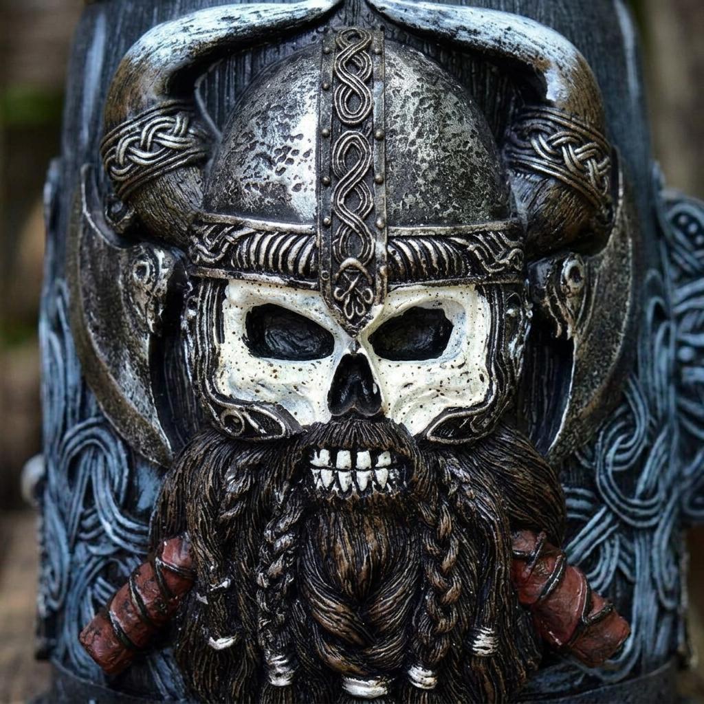 Viking Mug - Ivar the Bloodthirsty Viking Mug, 600ml Stainless Steel Beer Stein, Norse Warrior Cup