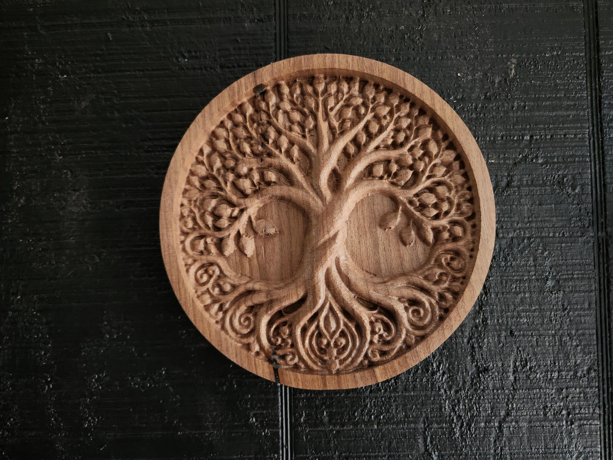 Viking Home Decor - Black Walnut Celtic Dragon Wood Carving – Norse Viking Wall Art