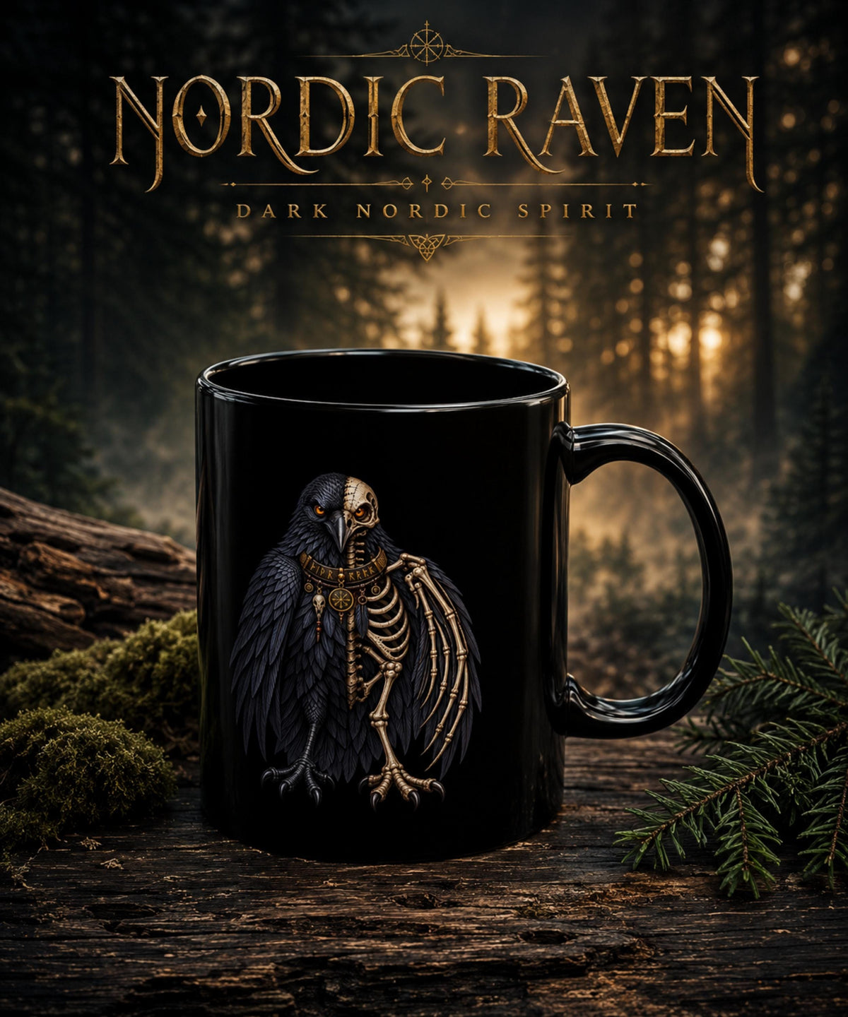 Viking Raven Hoodie - Gothic Raven Hoodie, Raven Skeleton Hoodie, Viking Raven Hoodie, Norse Raven