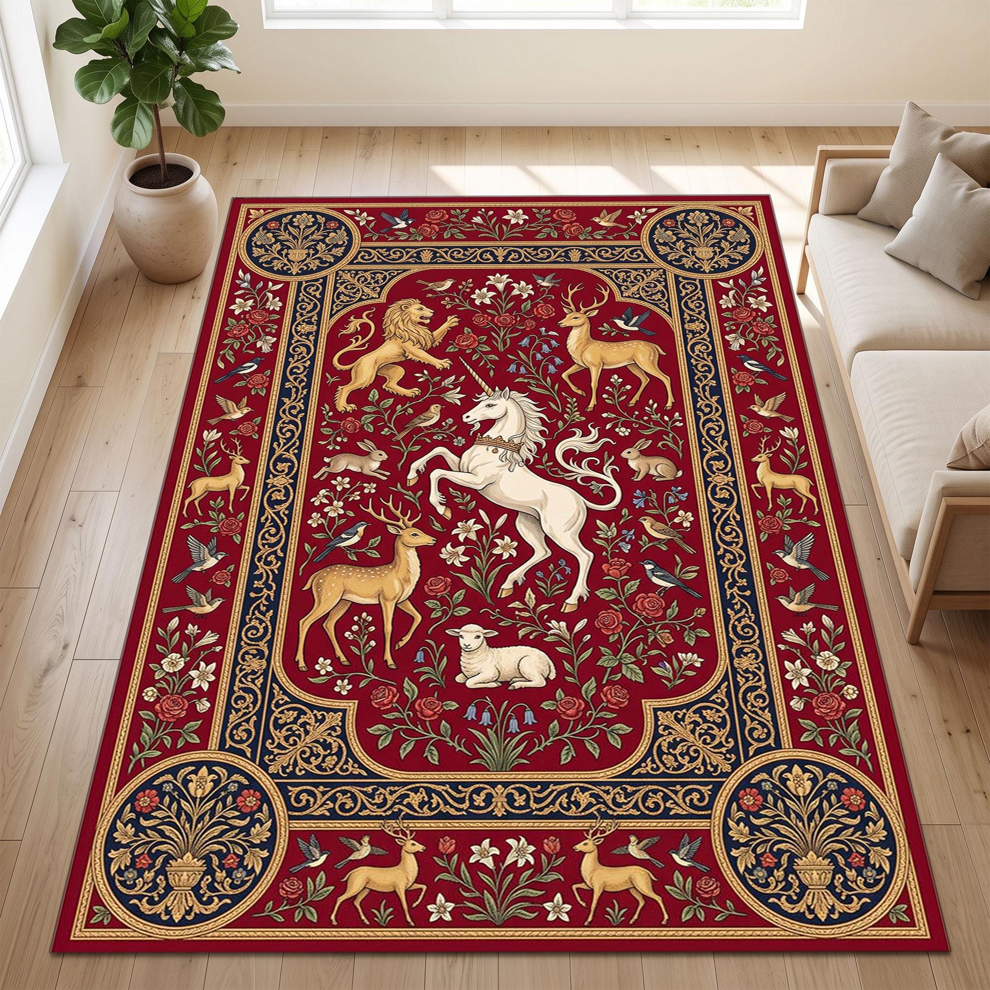 Viking Yggdrasil Tree of Life Rug - Viking Raven Rug, Yggdrasil Tree Celtic Sword Carpet, Norse