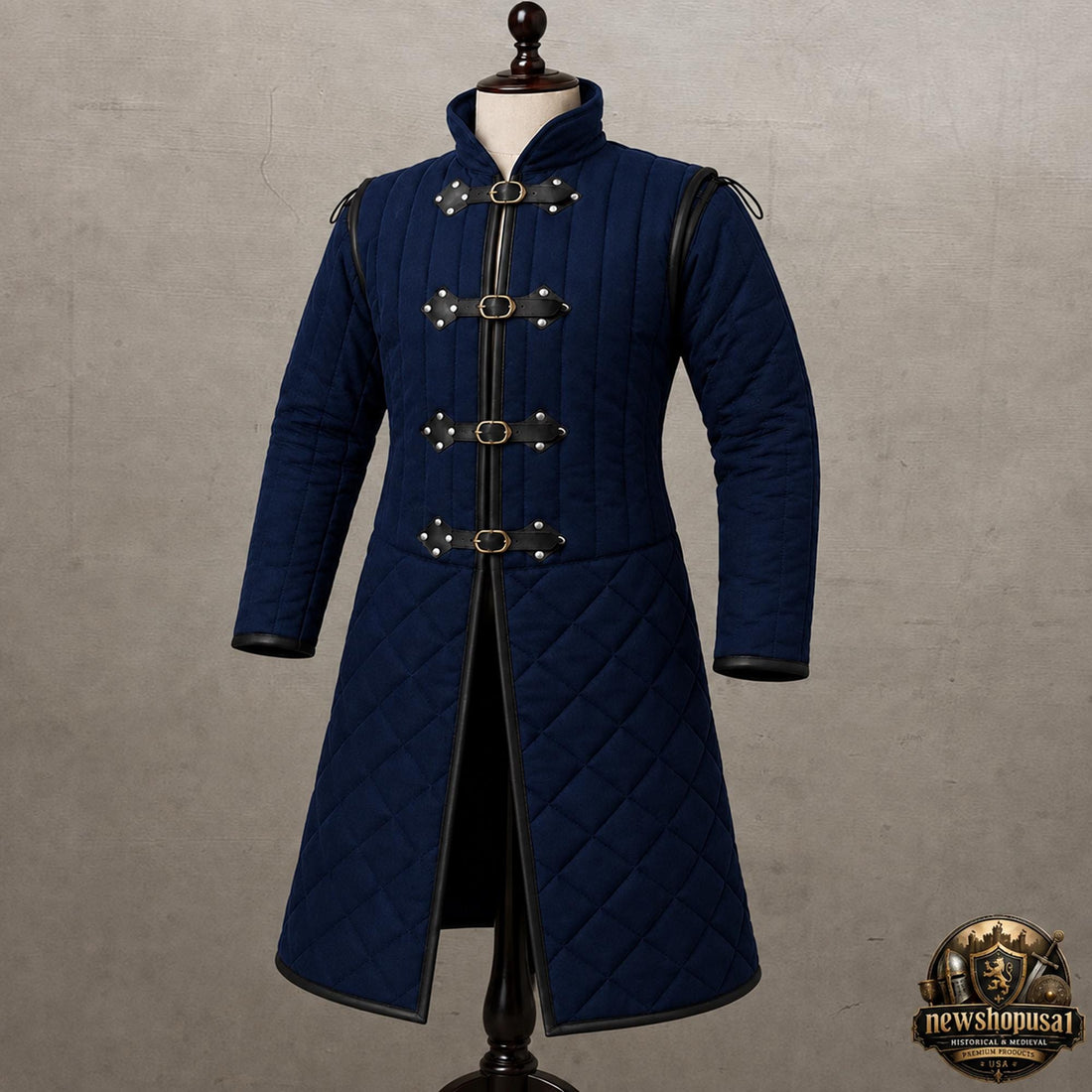 Viking Jacket - Wine Medieval Gambeson Coat for Men – Quilted Viking Armor Jacket