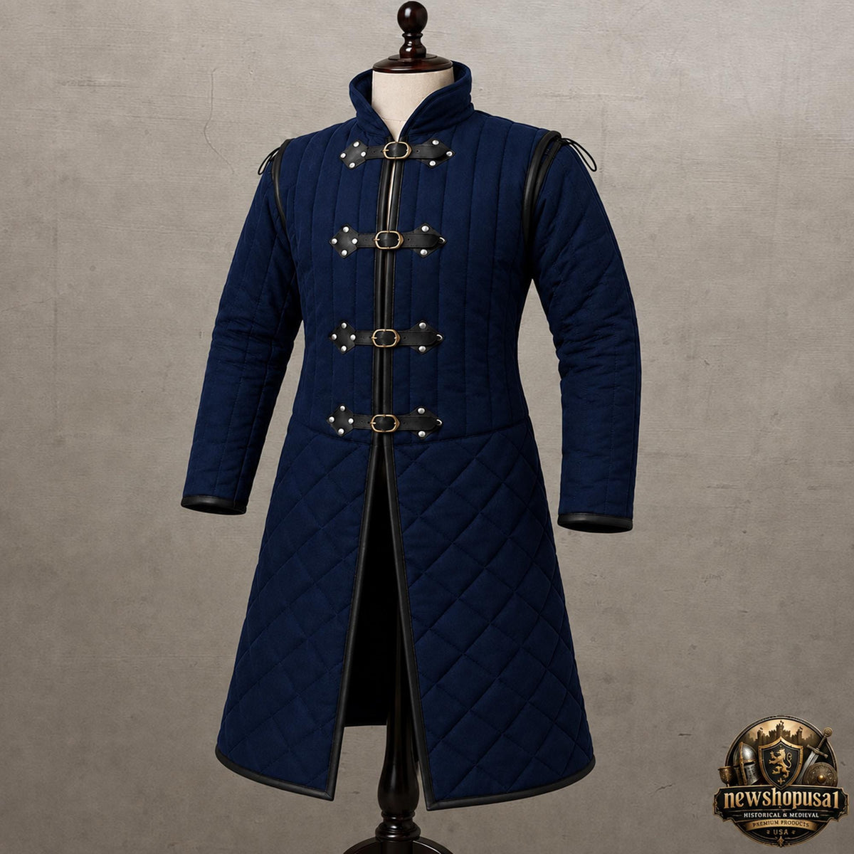 Viking Jacket - Wine Medieval Gambeson Coat for Men – Quilted Viking Armor Jacket