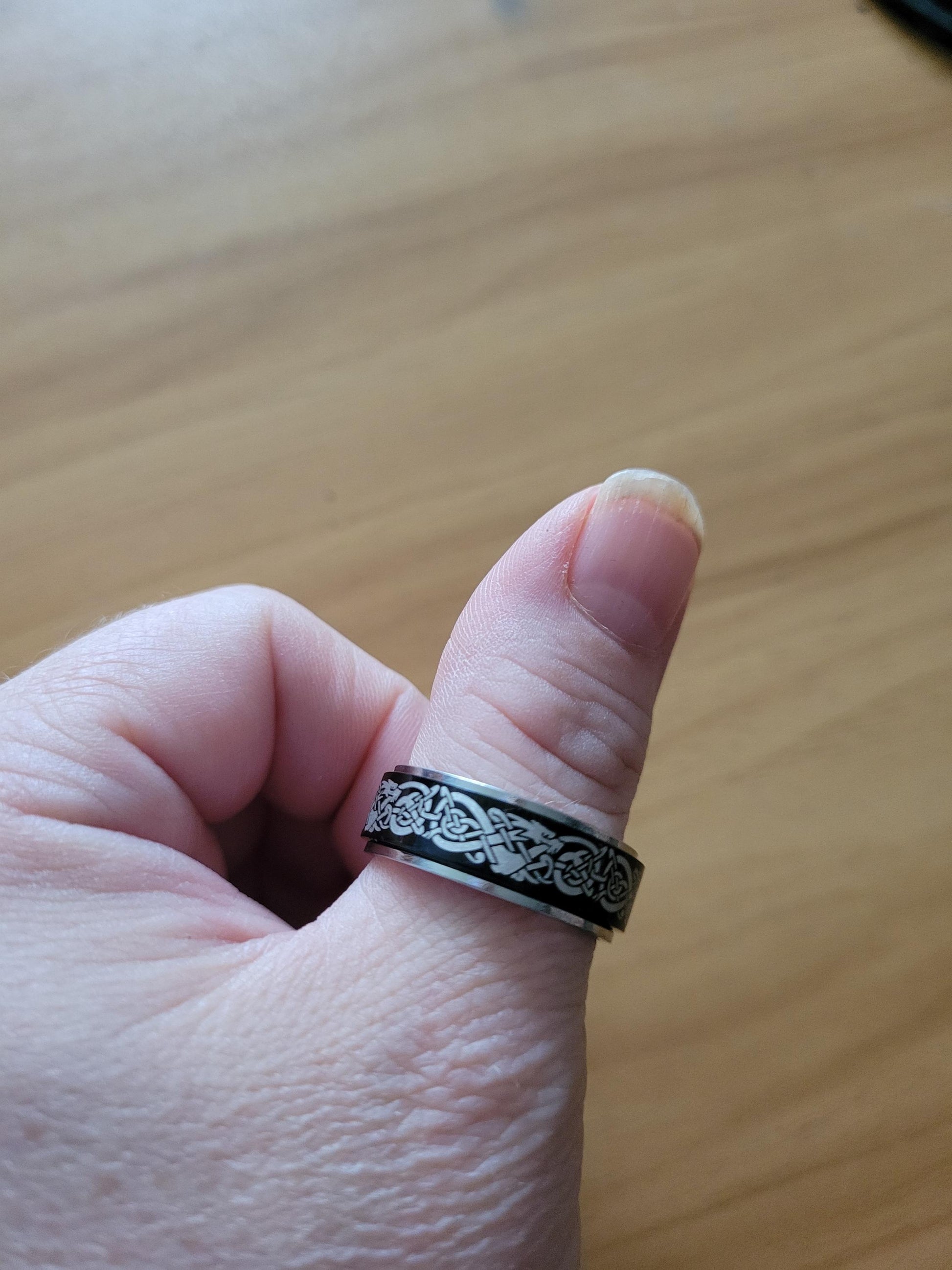 Viking Ring - Norse Viking stainless steel spinner rings /wedding /anniversary