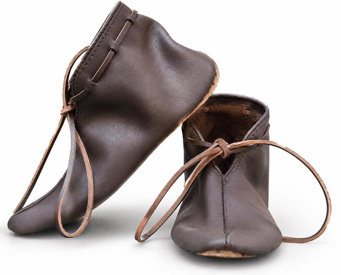 Viking Boots - Handmade Leather Turn Shoes, Viking Medieval Ankle Boots, Historical Reenactment