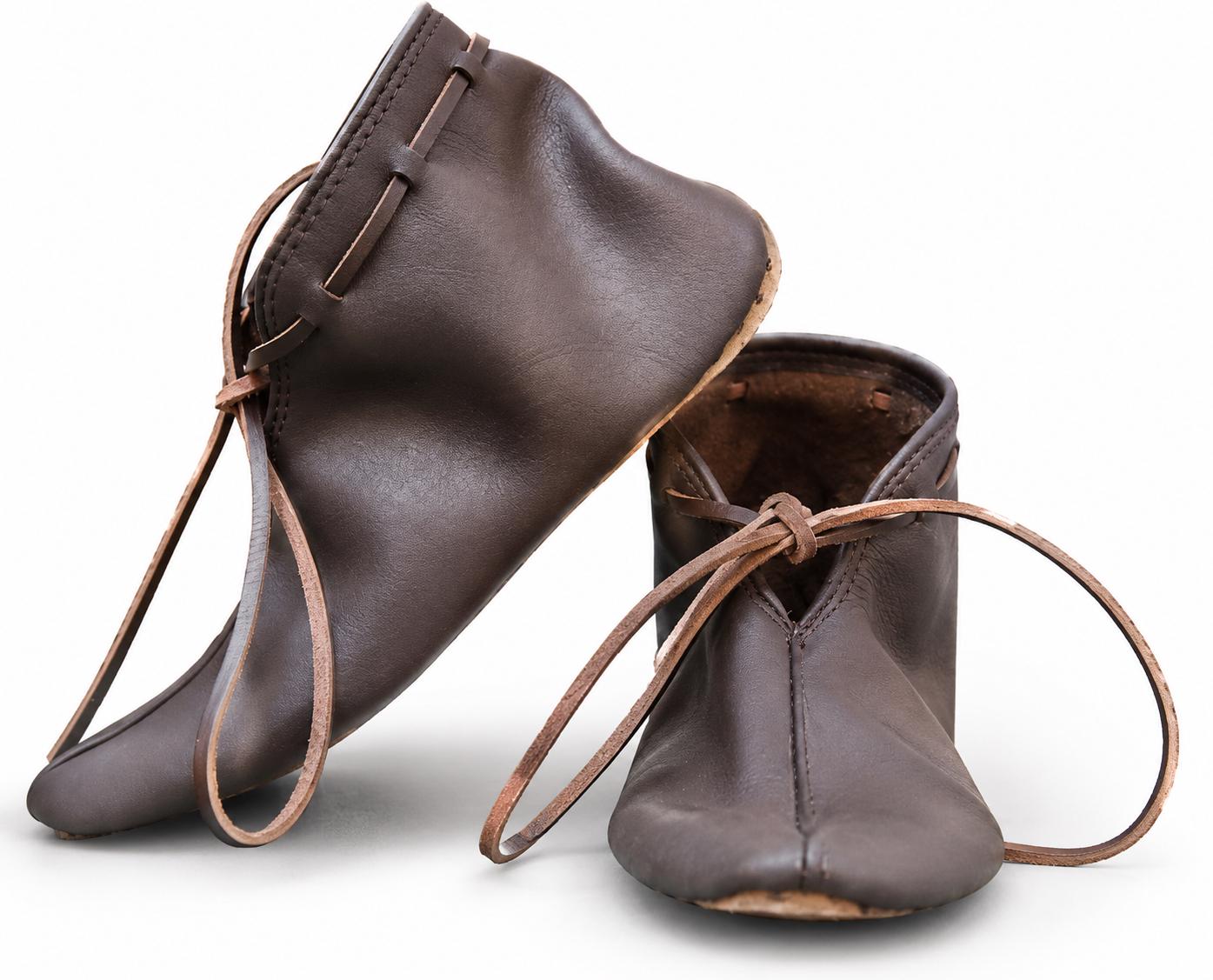 Viking Boots - Handmade Leather Turn Shoes, Viking Medieval Ankle Boots, Historical Reenactment
