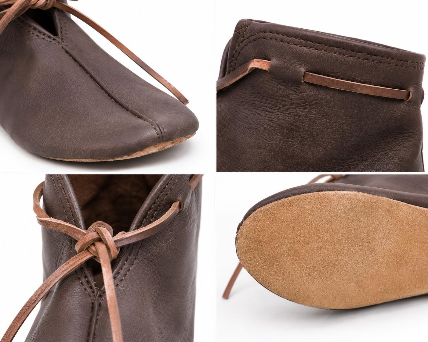 Viking Boots - Handmade Leather Turn Shoes, Viking Medieval Ankle Boots, Historical Reenactment