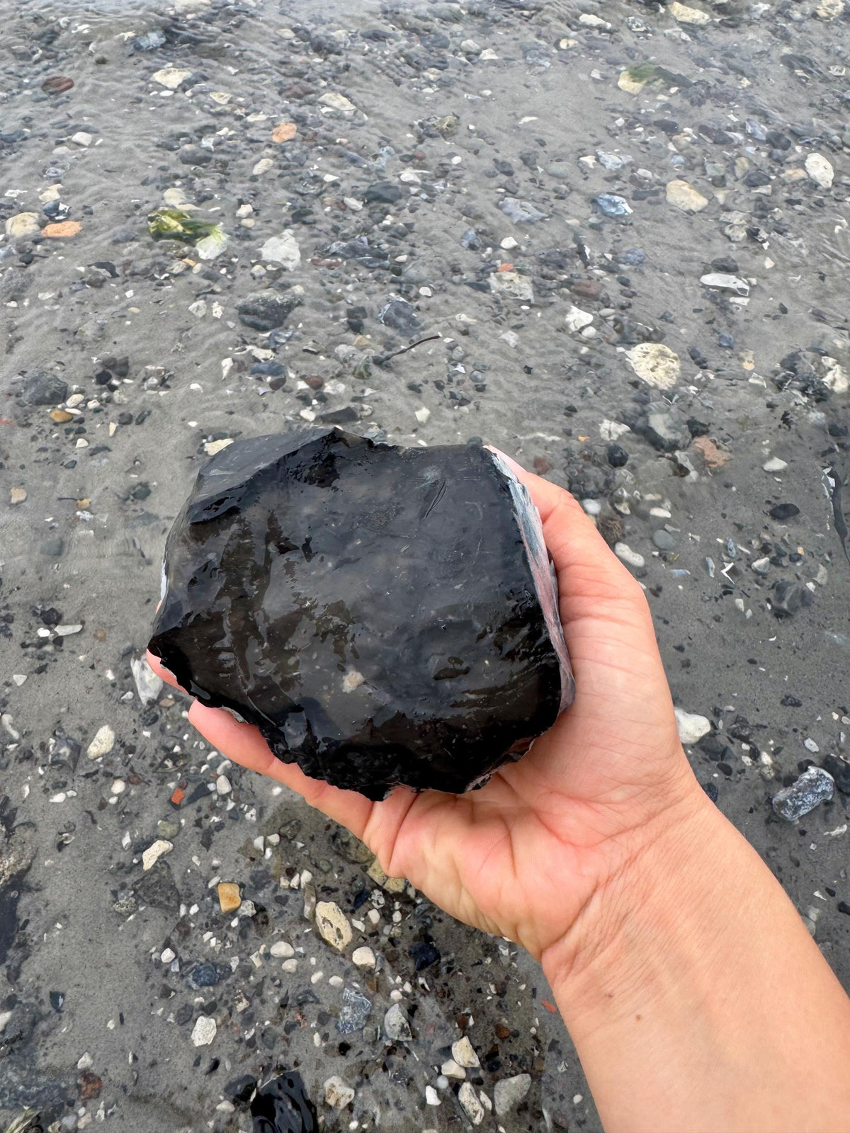 Viking Home Decor - Large Raw Black Baltic Flint Stone, Aquascape Centerpiece, Viking History