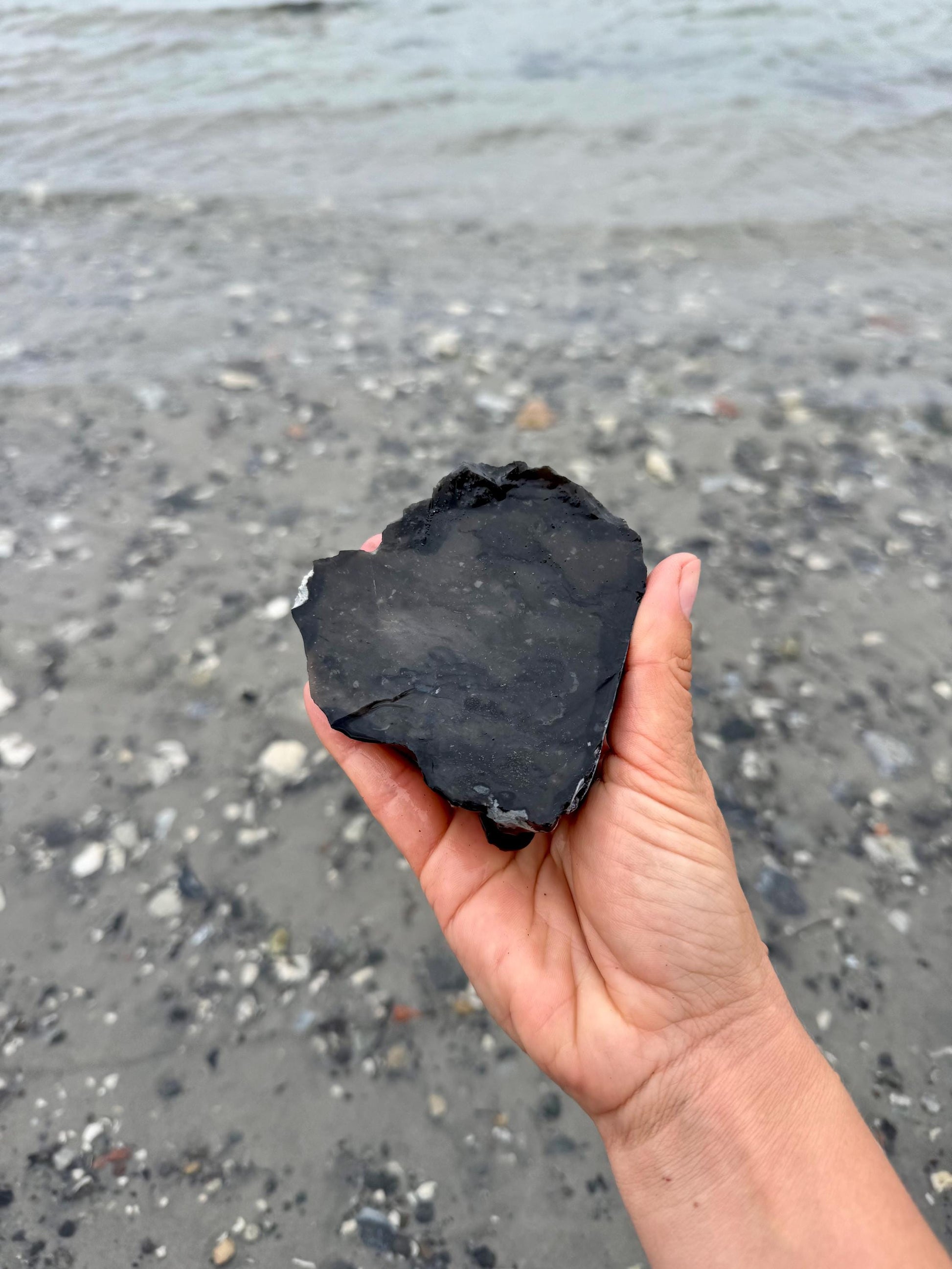 Viking Home Decor - Large Raw Black Baltic Flint Stone, Aquascape Centerpiece, Viking History