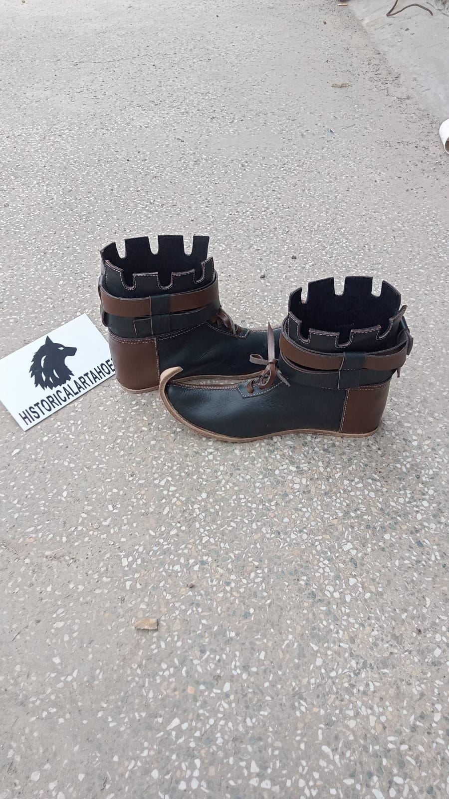 Viking Boots - Handmade Leather Viking Boots, Medieval Ankle Boots, LARP Cosplay Shoes