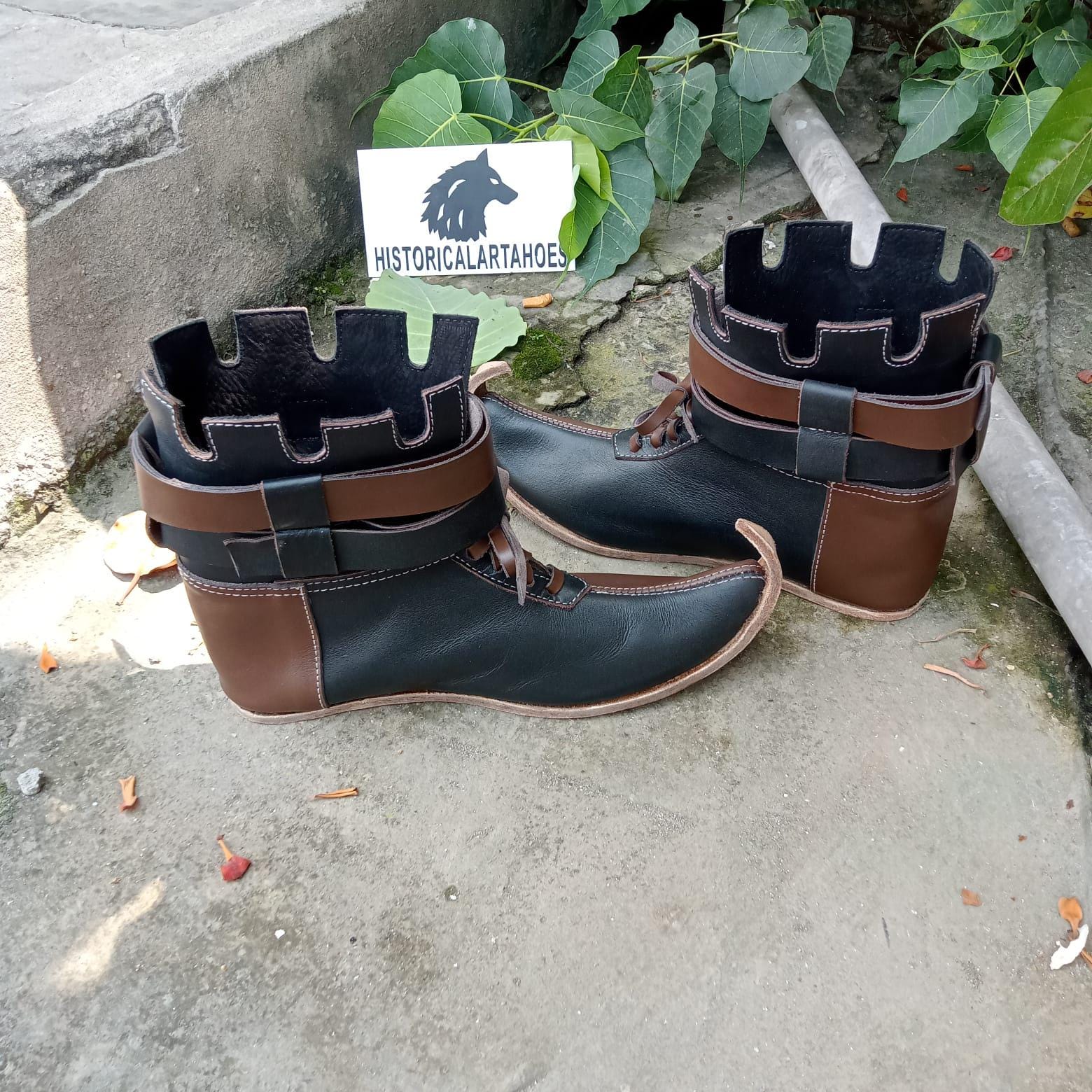 Viking Boots - Handmade Leather Viking Boots, Medieval Ankle Boots, LARP Cosplay Shoes