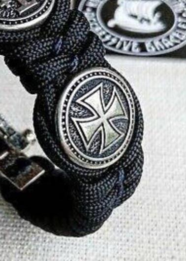 Viking Jewelry Accessory - Templar Cross Bead, Stainless Steel Cross Charm, Viking Jewelry