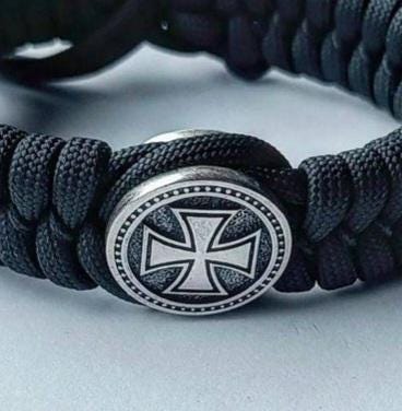 Viking Jewelry Accessory - Templar Cross Bead, Stainless Steel Cross Charm, Viking Jewelry