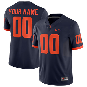 Custom Illinois Fighting Illini navy jersey