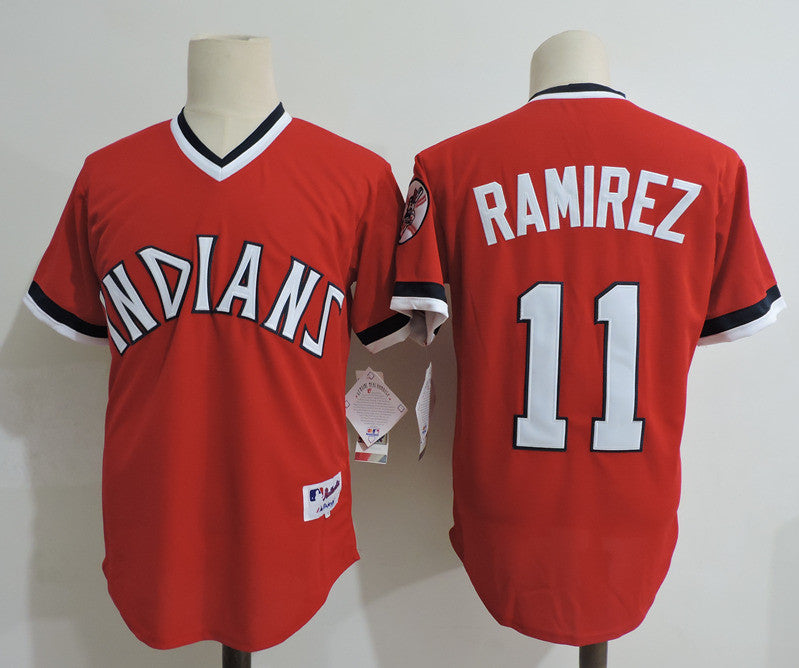 Jose Ramirez Cleveland Guardians red Throwback jersey