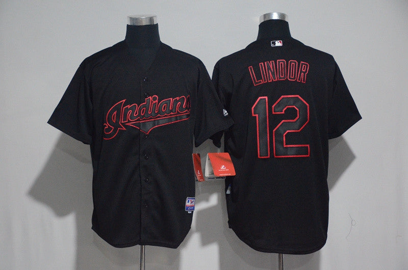 Francisco Lindor Cleveland Guardians black jersey