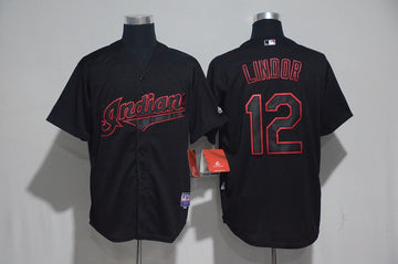 Francisco Lindor Cleveland Guardians black jersey