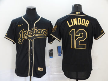 Francisco Lindor Cleveland Guardians black jersey