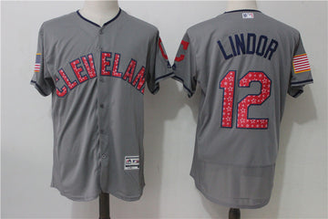 Francisco Lindor Cleveland Guardians gray jersey
