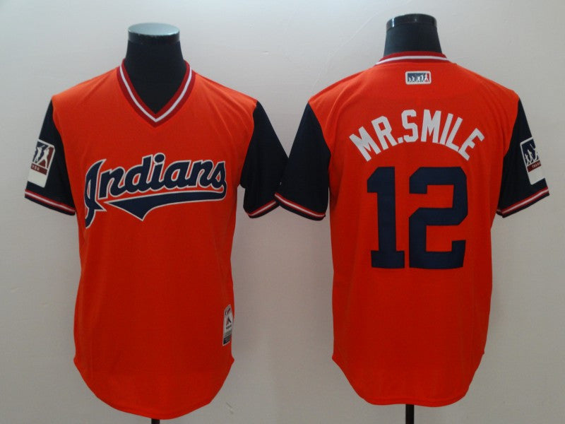 Francisco Lindor Mr. Smile Cleveland Guardians red Authentic jersey
