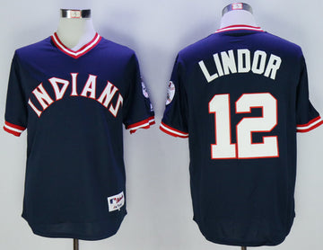Francisco Lindor Cleveland Guardians navy jersey