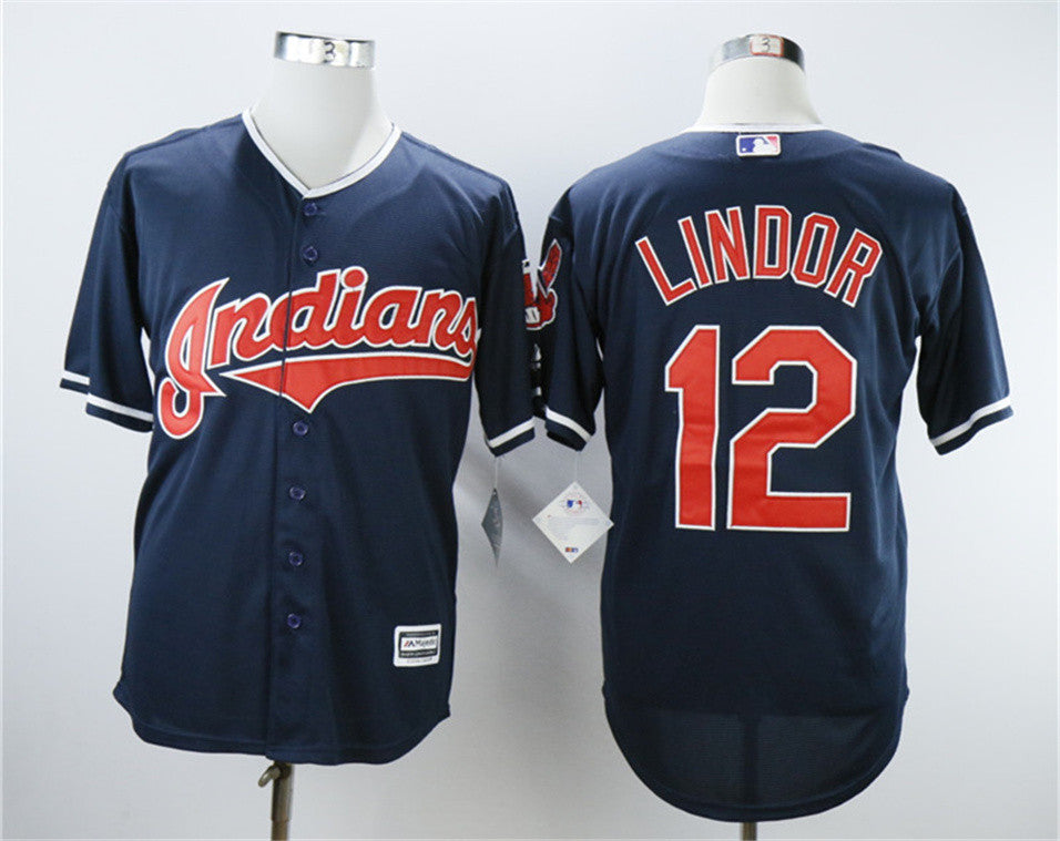 Francisco Lindor Cleveland Guardians navy jersey