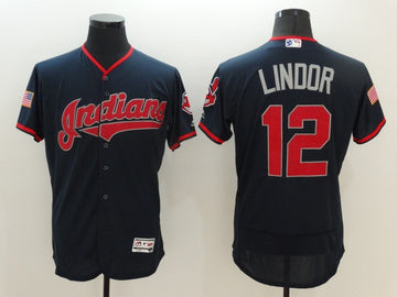 Francisco Lindor Cleveland Guardians navy Fashion jersey