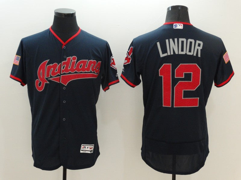 Francisco Lindor Cleveland Guardians navy Fashion jersey