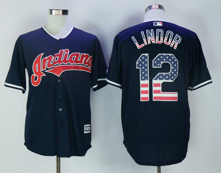 Francisco Lindor Cleveland Guardians navy jersey