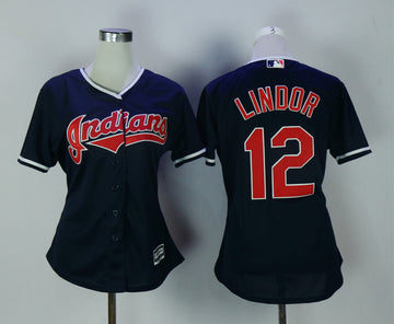 Francisco Lindor Cleveland Guardians navy jersey