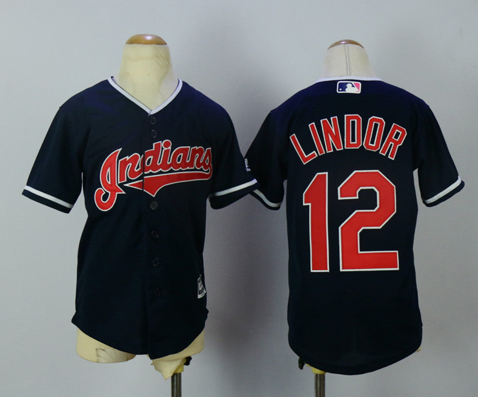 Francisco Lindor Cleveland Guardians navy jersey
