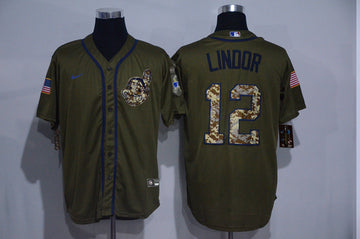 Francisco Lindor Cleveland Guardians olive jersey