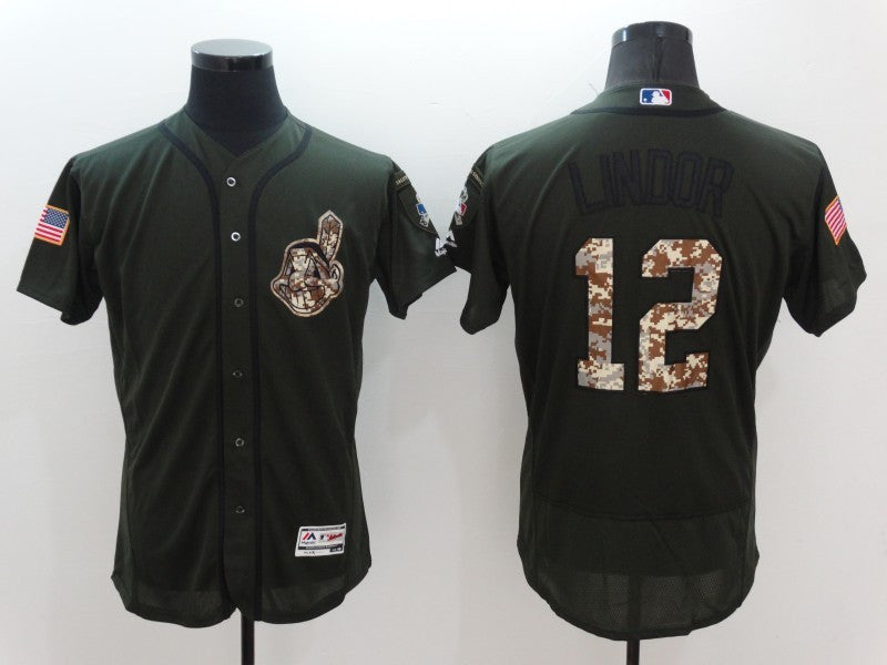 Francisco Lindor Cleveland Guardians olive jersey