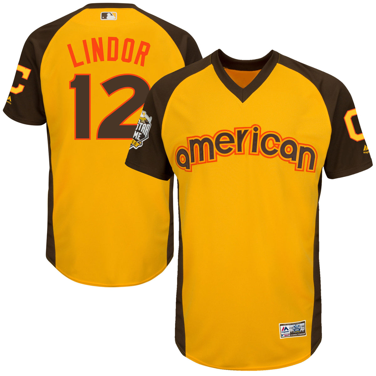 Francisco Lindor Cleveland Guardians yellow All-Star jersey