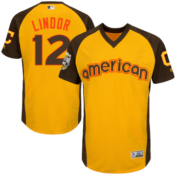 Francisco Lindor Cleveland Guardians yellow All-Star jersey