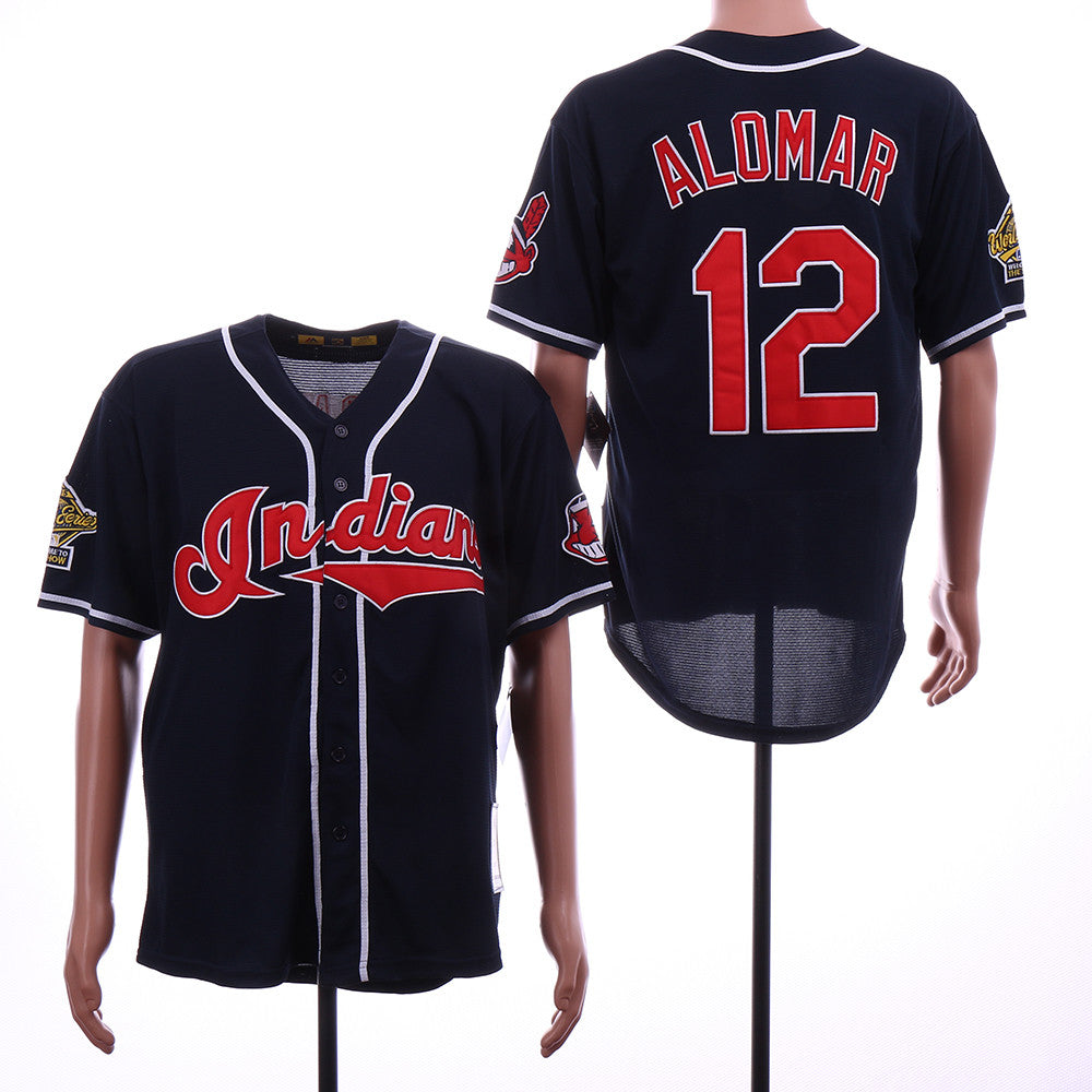Roberto Alomar Cleveland Guardians navy Throwback jersey