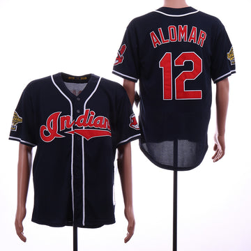 Roberto Alomar Cleveland Guardians navy Throwback jersey