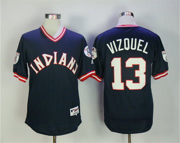 Omar Vizquel Cleveland Guardians navy jersey