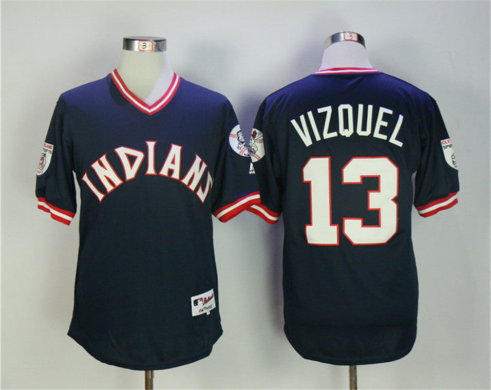 Omar Vizquel Cleveland Guardians navy jersey