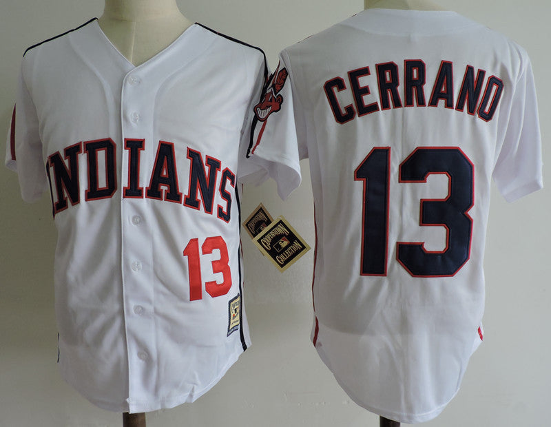 Pedro Cerrano Cleveland Guardians white Cooperstown jersey