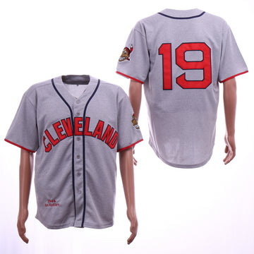 Bob Feller Cleveland Guardians gray Throwback jersey