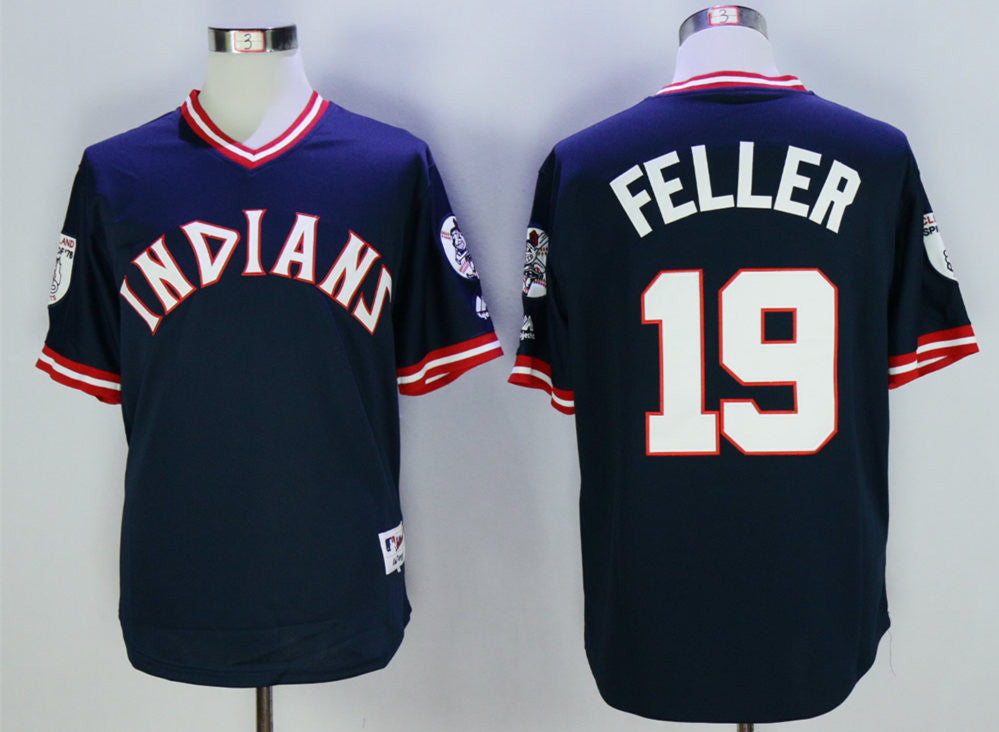 Bob Feller Cleveland Guardians navy jersey