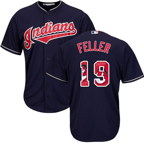 Bob Feller Cleveland Guardians navy jersey