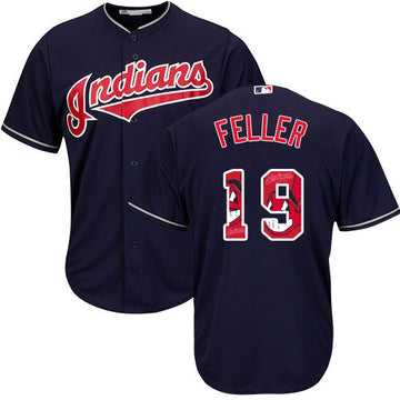 Bob Feller Cleveland Guardians navy jersey