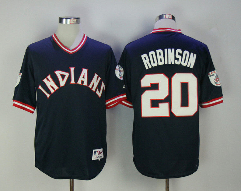 Frank Robinson Cleveland Guardians navy Throwback jersey