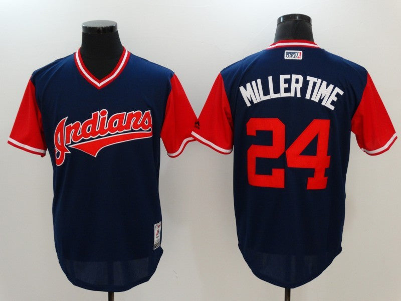Andrew Miller Time Majestic Cleveland Guardians navy jersey