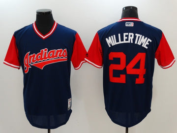 Andrew Miller Time Majestic Cleveland Guardians navy jersey