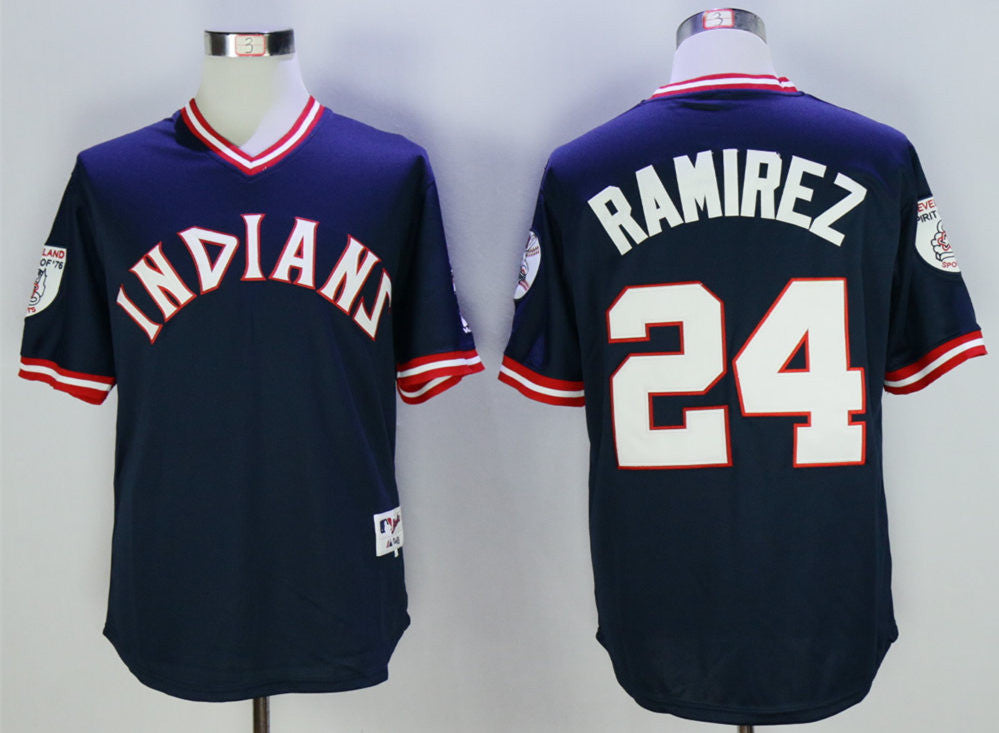 Manny Ramirez Cleveland Guardians navy jersey