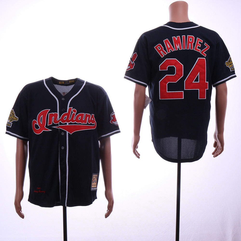 Manny Ramirez Cleveland Guardians navy Cooperstown jersey